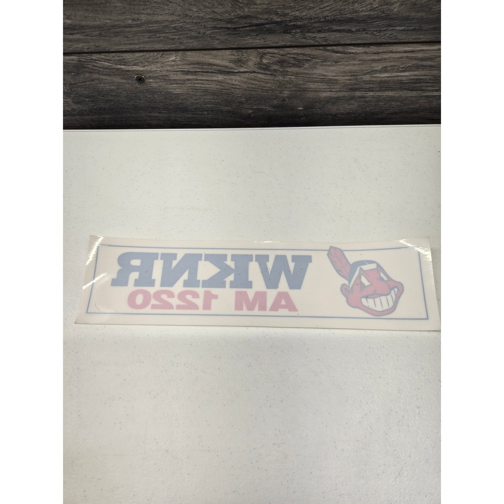 Vtg Cleveland Indians Chief Wahoo WKNW AM 1220 Bumper Sticker Decal mlb Radio
